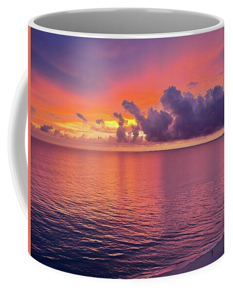 Twilight Coffee Mug featuring the painting Twilight on the Beach by Daniel Nelson
