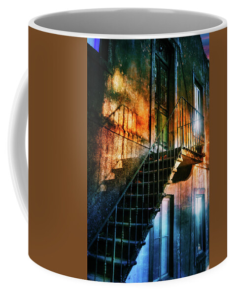 Reflection Coffee Mug featuring the photograph Twilight stairway by Micah Offman