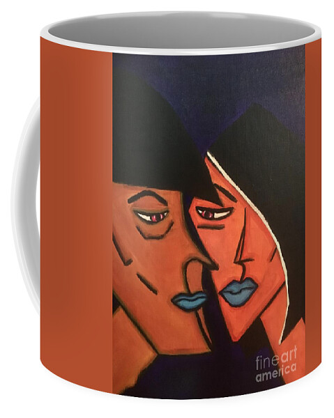 Abstract Expressionism Coffee Mug featuring the painting Twin Flame V Art Print by Crystal Stagg