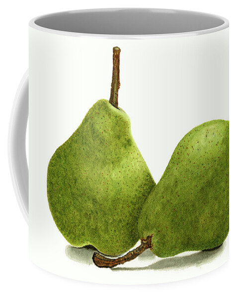 Pears Coffee Mug featuring the painting Two Bartlett Pears Still Life by Deborah League