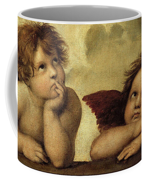 Raphael Coffee Mug featuring the painting Two cherubs by Raphael