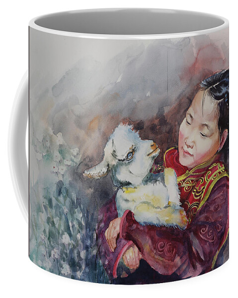 Mongol Coffee Mug featuring the painting Spring by Munkhzul Bundgaa