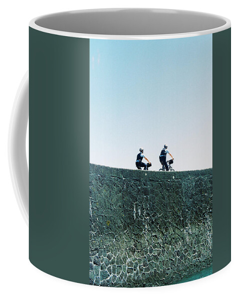 Gendarmes Coffee Mug featuring the photograph Two gendarmes on a ride by Barthelemy de Mazenod