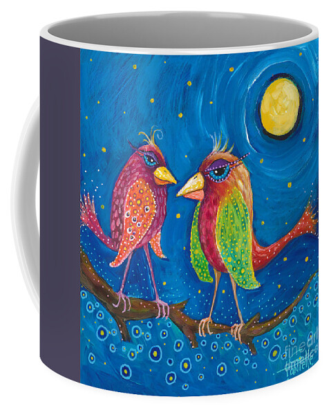 Twolittlebirds Coffee Mug featuring the painting Two Little Birds by Tanielle Childers