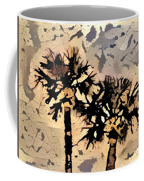 Palm Coffee Mug featuring the photograph Two Palms at Peace by Eddy Mann