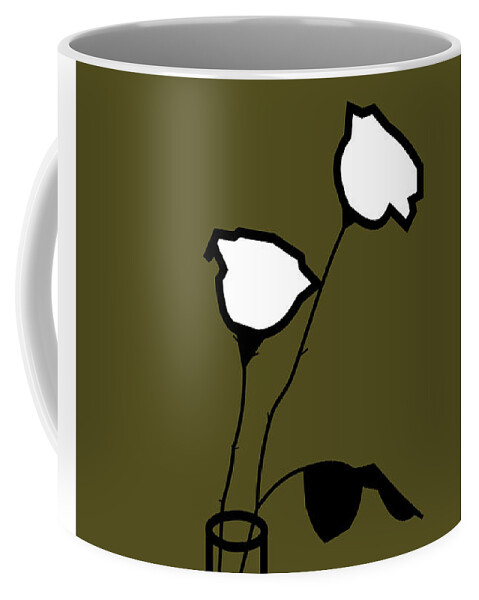 Roses Coffee Mug featuring the digital art Two roses by Fatline Graphic Art