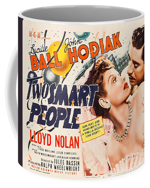 Synopsis Coffee Mug featuring the mixed media ''Two Smart People'', 1946 by Movie World Posters