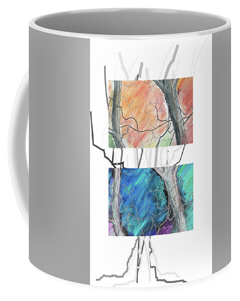 Contemporary Coffee Mug featuring the digital art Two Trees by Ted Clifton
