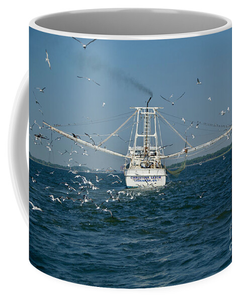  Coffee Mug featuring the photograph Tybee Island Fishing Boat by Annamaria Frost