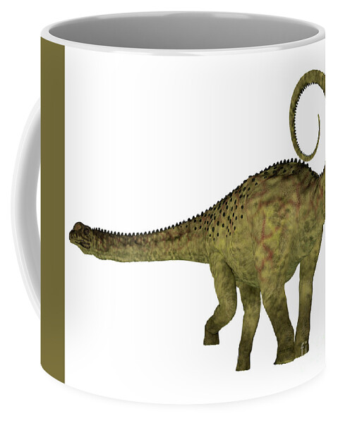 Uberabatitan Coffee Mug featuring the digital art Uberabatitan Dinosaur Tail by Corey Ford