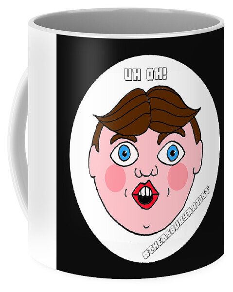 Tillie Coffee Mug featuring the painting Uh Oh by Patricia Arroyo