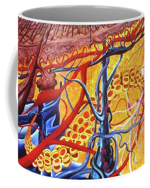 Medical Coffee Mug featuring the painting Under My Skin Relaxed in a bath of aloneness by Kasey Jones