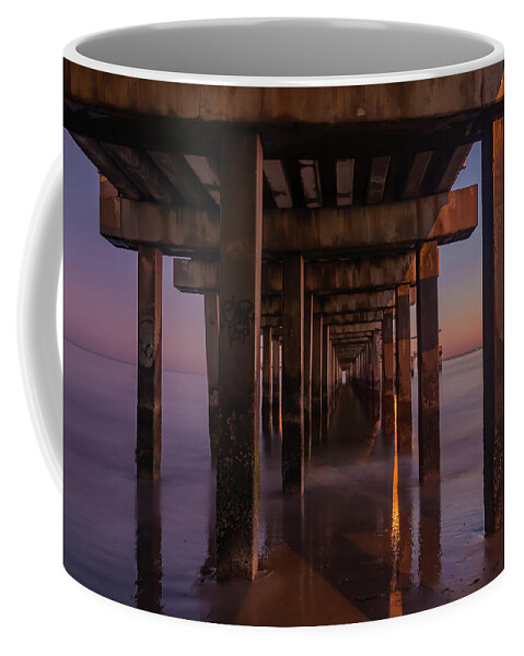 Coney Island Coffee Mug featuring the photograph Under The Pier by Cate Franklyn