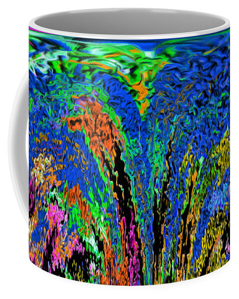 Abstract Coffee Mug featuring the digital art Under the Sea - Abstract by Ronald Mills