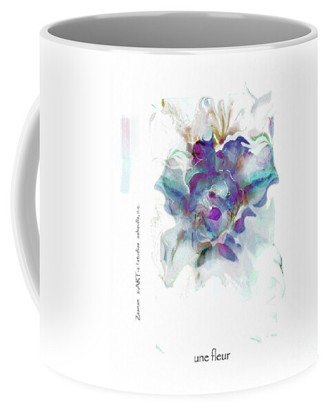 Square Coffee Mug featuring the mixed media UNE FLEUR No. 1 by Zsanan Studio