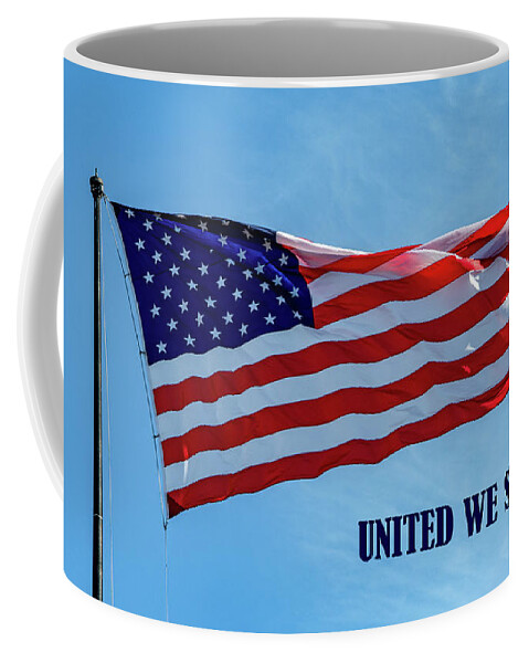United we stand American flag coffee mug