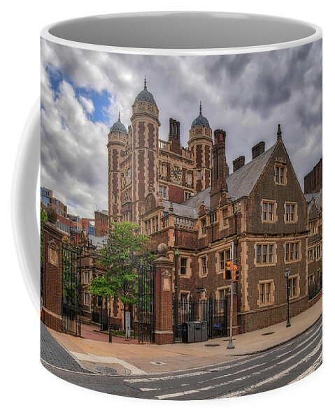 U-penn Coffee Mug featuring the photograph University of Pennsylvania Quadrangle Towers by Susan Candelario