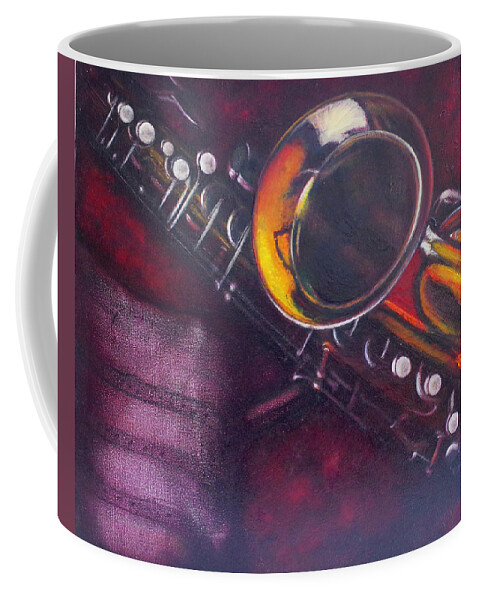 Realism Coffee Mug featuring the painting Unprotected Sax by Sean Connolly