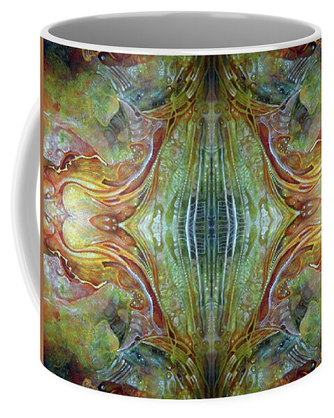 Art Coffee Mug featuring the digital art Untitled Abstract Colors Mirror 3 by Otto Rapp