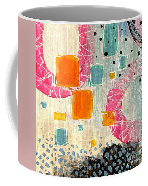 Abstract Coffee Mug featuring the painting Untitled Mini Abstract 7 by Cheryl Rhodes