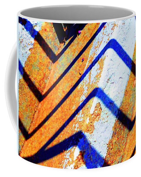 Yellow Coffee Mug featuring the digital art Zig Zag by T Oliver
