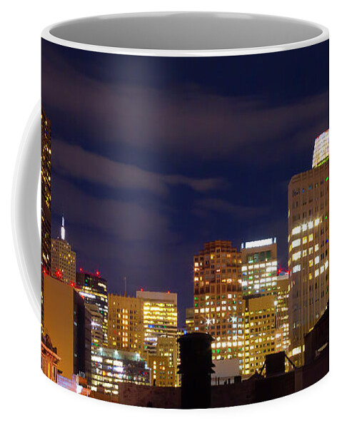 City View Coffee Mug featuring the photograph Up On the Roof at Night by Bonnie Follett