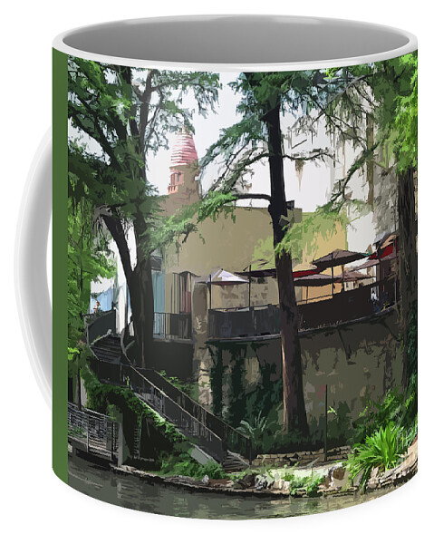 San-antonio Coffee Mug featuring the digital art Up To The Cafe by Kirt Tisdale