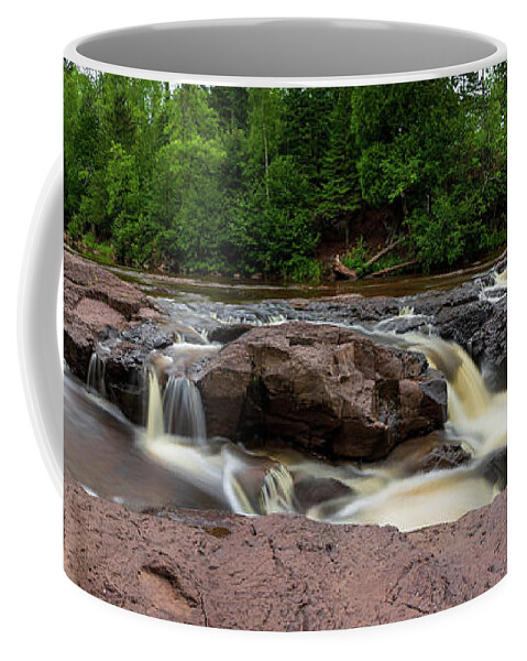 Gooseberry Falls Coffee Mug featuring the photograph Upper Gooseberry Falls Panorama by Sebastian Musial
