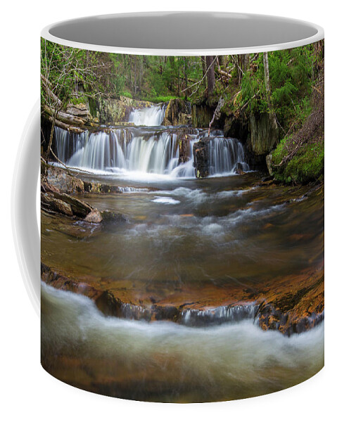 Upper Coffee Mug featuring the photograph Upper Nathan Pond Brook Cascade by Chris Whiton