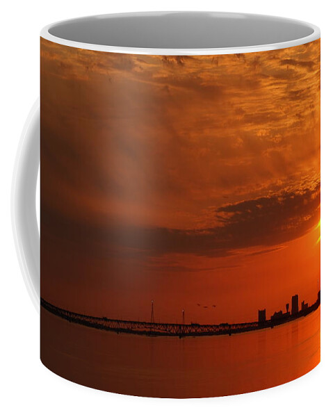 Upper Niagara Pandemic Sunset Coffee Mug featuring the photograph Upper Niagara Pandemic Sunset by Tony Lee