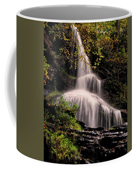 Waterfall Coffee Mug featuring the photograph upper portion of Cathedral Falls by Flees Photos