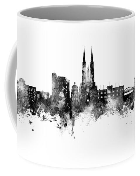 Uppsala Coffee Mug featuring the digital art Uppsala Sweden Skyline #95 by Michael Tompsett