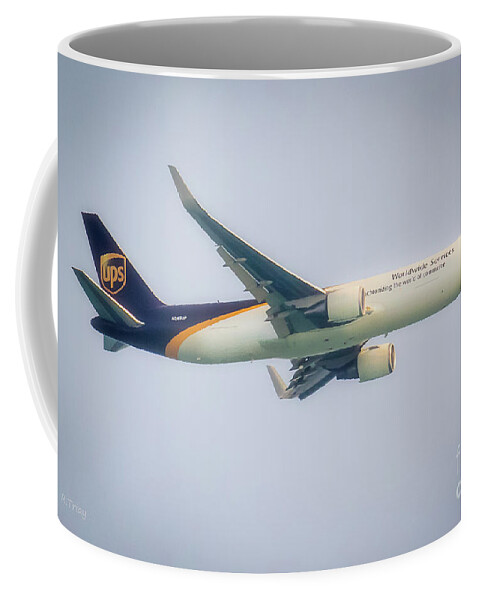 Ups Aircraft Coffee Mug featuring the photograph UPS Boeing 767 N349UP by Rene Triay FineArt Photos
