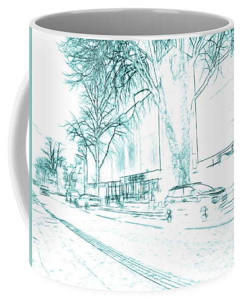 Sketch Coffee Mug featuring the mixed media Urban Planner Rough Design Sketch by Shelli Fitzpatrick