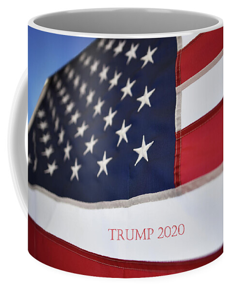 Us Flag Coffee Mug featuring the photograph US Flag Trump 2020 Red by Laura Fasulo