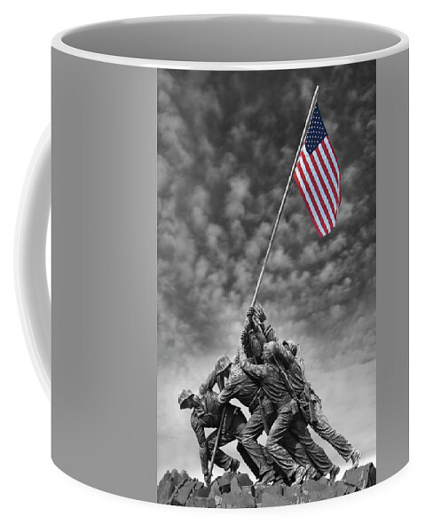 Marine Corp Coffee Mug featuring the photograph US Marine Corps War Memorial by Mike McGlothlen