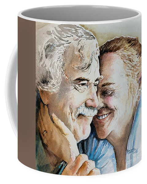 Couple Coffee Mug featuring the painting Us by Merana Cadorette