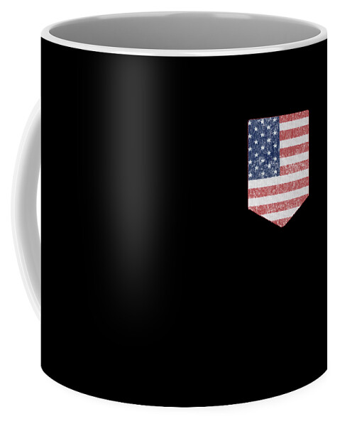 Funny Coffee Mug featuring the digital art US Pocket Flag Patriotic by Flippin Sweet Gear