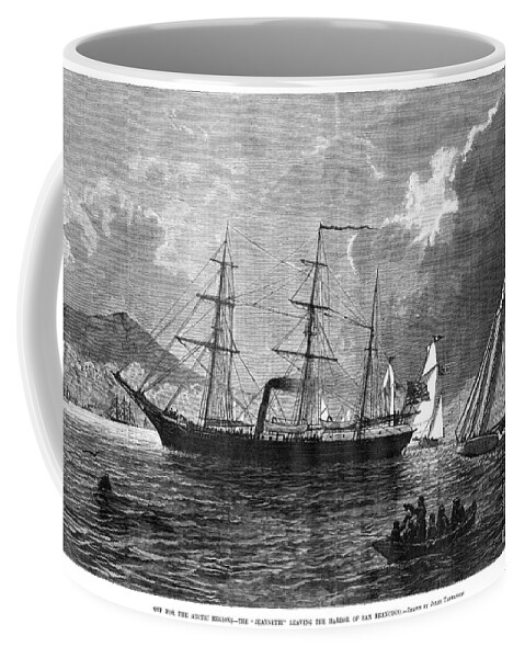 1879 Coffee Mug featuring the drawing USS Jeannette, 1879 by Jules Tavernier