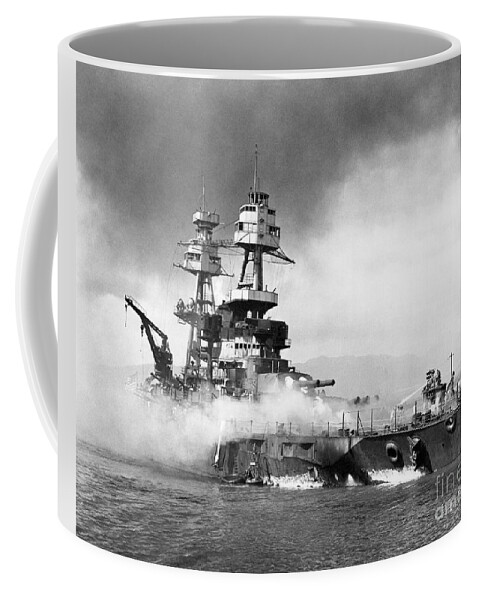 1941 Coffee Mug featuring the photograph Uss Nevada, 1941 by Granger