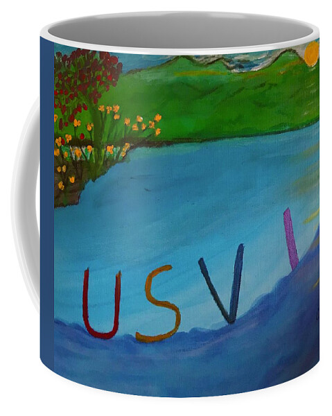Landscape Coffee Mug featuring the painting Usvi by Carol Daniel Faust