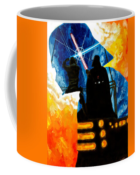 Vader Coffee Mug featuring the painting Vader by Joel Tesch