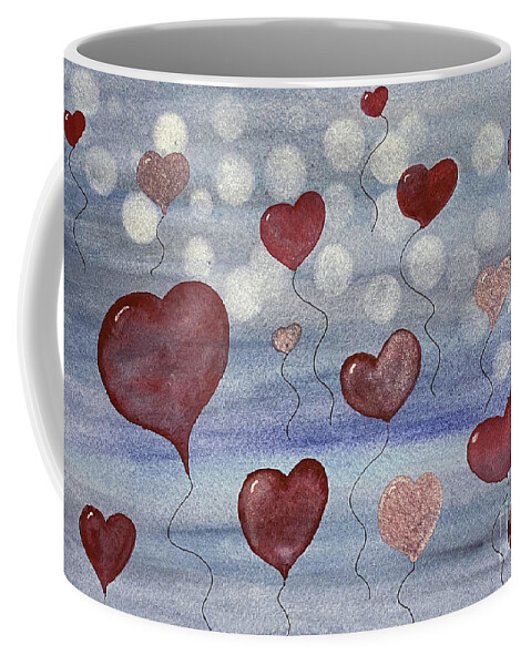 Valentines Day Coffee Mug featuring the painting Valentine's Day in Seattle by Lisa Neuman