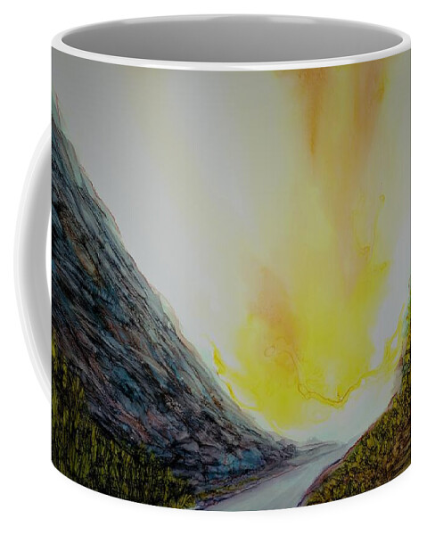 Bright Coffee Mug featuring the painting Valley Commute by Angela Marinari