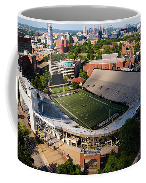Nashville Coffee Mug featuring the photograph Aerial view of Vanderbilt Football Stadium at Vanderbilt University by Eldon McGraw