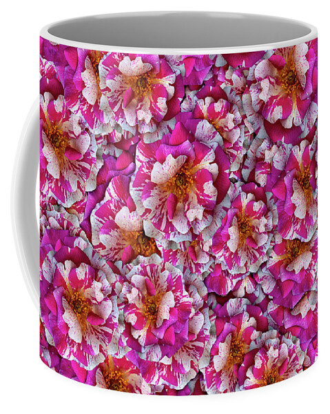 Rose Coffee Mug featuring the photograph Variegated Rose Collage by Vanessa Thomas