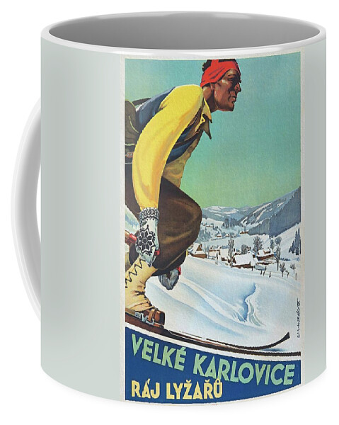 Modern Coffee Mug featuring the painting Velke Karlovice Czechoslovakia 1946 by Vincent Monozlay