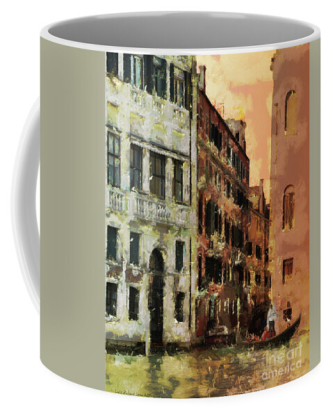 Landscape Coffee Mug featuring the digital art Venetian sun by Lutz Roland Lehn