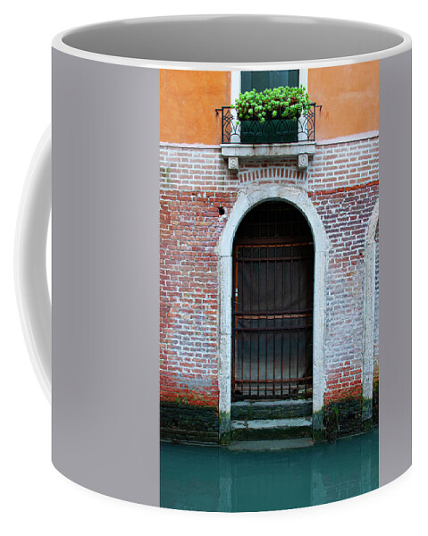 Venice Coffee Mug featuring the photograph Venice Canal Door - Venice, Italy by Denise Strahm