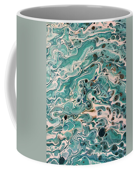 Beach Coffee Mug featuring the painting Venice macro 1 by Nicole DiCicco